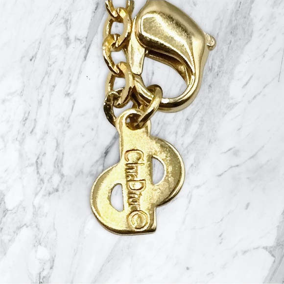 Christian Dior Black Circle Dior Logo Rhinestone Necklace - Picture 4 of 4